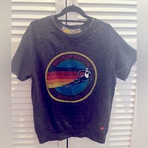 Aviator Nation short sleeve logo sweatshirt size MED unisex, unique like new